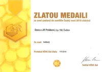 Zlatá medaile Český med 2018 za květový med